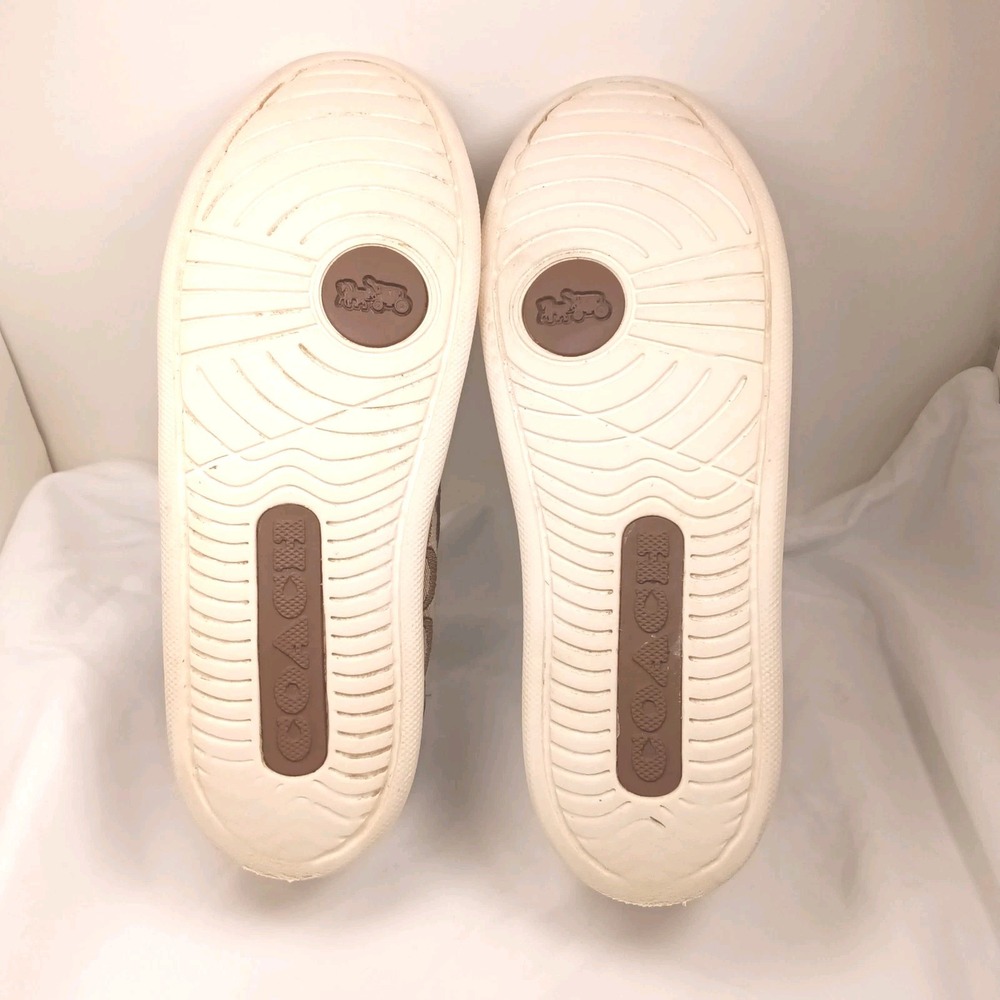 Coach Women Westlyn Slip On Sneakers Signature Canvas Brown Leather Size 6 M - Picture 7 of 7